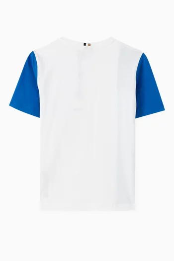 Colour-block Logo T-shirt in Cotton