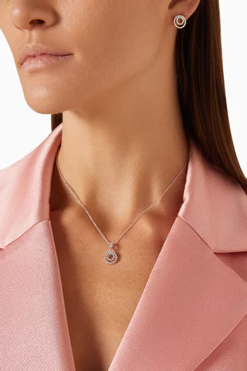 Crystal Pendant Necklace in Sterling Silver