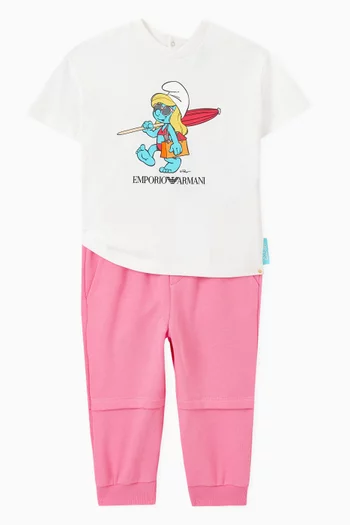 Smurf Logo-embroidered Joggers in Cotton