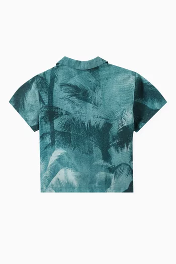 Palm Trees Print Shirt in Cotton