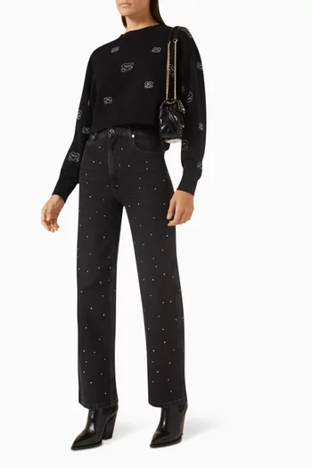 Waly Rhinestone-embellished Jeans in Denim