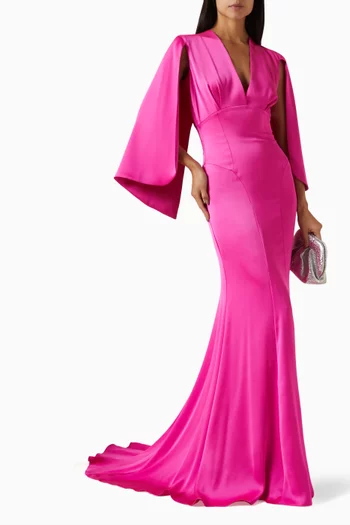 Cape-style Gown in Satin