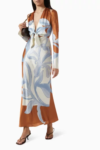 Sorrento Scarf Maxi Dress in Silk