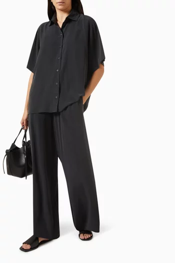 Relaxed Wide-leg Pants in Silk Crepe
