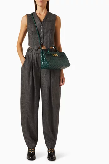 Small East/West Andiamo Top-handle Bag in Intrecciato Leather