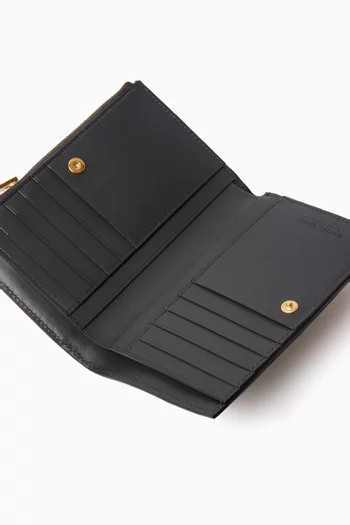 Medium Bi-Fold Zip Wallet in Intrecciato Leather