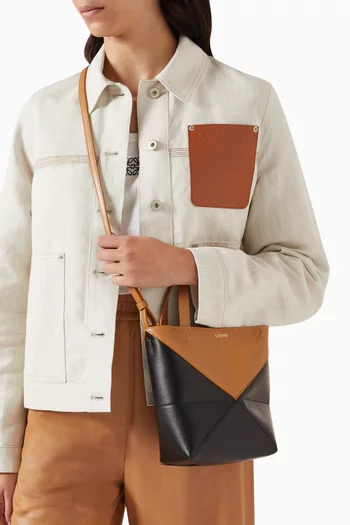 حقيبة يد بازل ميني بتصميم قابل للطيّ جلد عجل لامع