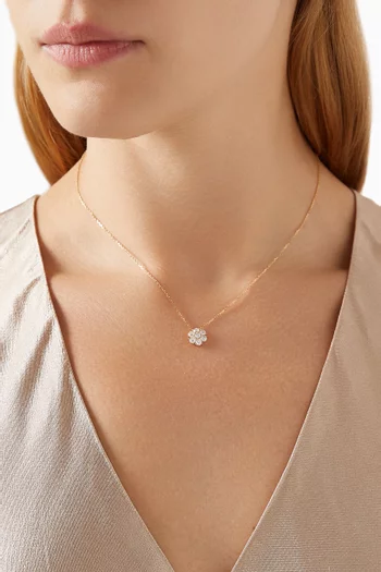 Flower Diamond Necklace in 18kt Yellow Gold