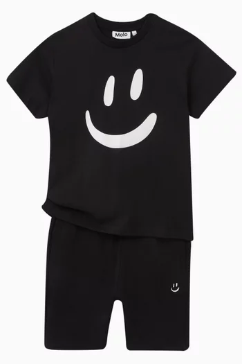 Smiley-print T-shirt in Cotton