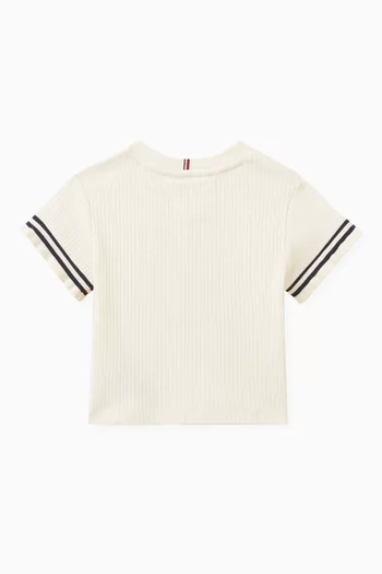 Essential Ruffle Slim T-shirt in Cotton