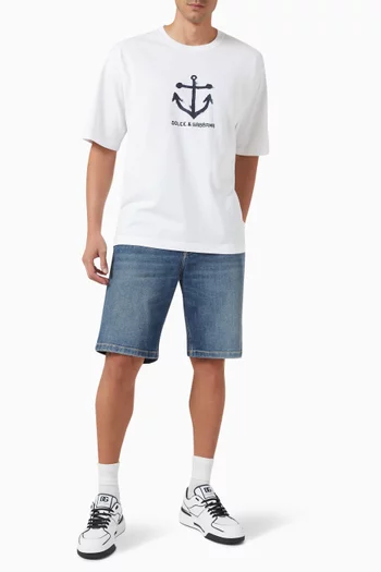 Logo Anchor-print Oversized T-shirt in Jersey
