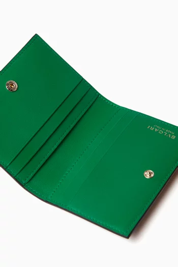 حافظة بطاقات سيربينتي فوريفر بتصميم ثنائي الطي جلد عجل