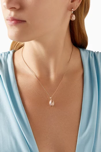 Heritage Diamond & Guilloché Egg Necklace in 18kt Rose Gold