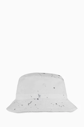 Paint-splatter Polo Bear Bucket Hat in Cotton
