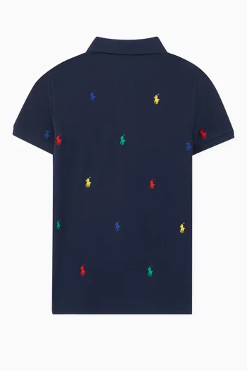 Embroidered-logo Polo Shirt in Cotton