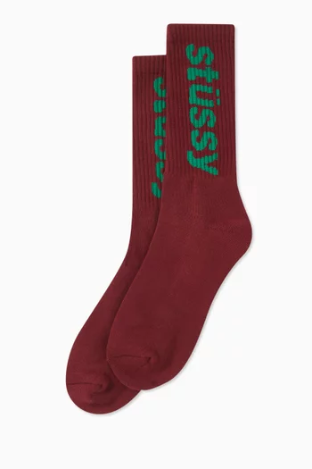 Helvetica Crew Socks in Cotton-blend