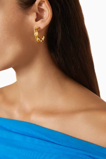 Pearl Hoop Earrings in 18kt Gold-plated Bronze