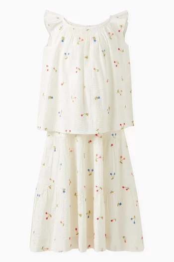Lise Cherry Print Skirt in Organic Cotton