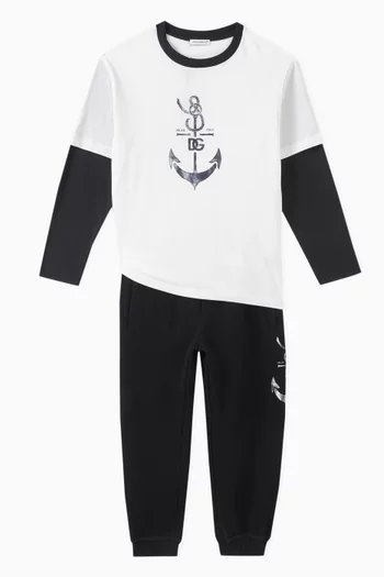 Double-sleeve Anchor-print T-shirt in Cotton-jersey