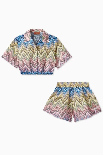 Zig Zag Top & Shorts Set in Cotton