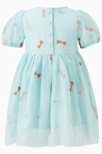 Baby Bow Embroidered Dress in Polyester