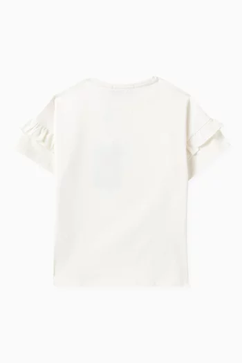 Glitter Logo Print T-shirt in Cotton