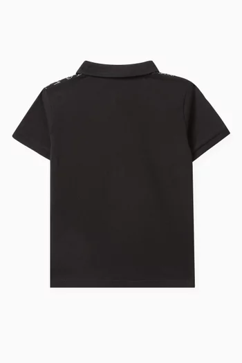 All-over Print Polo Shirt in Cotton Piqué