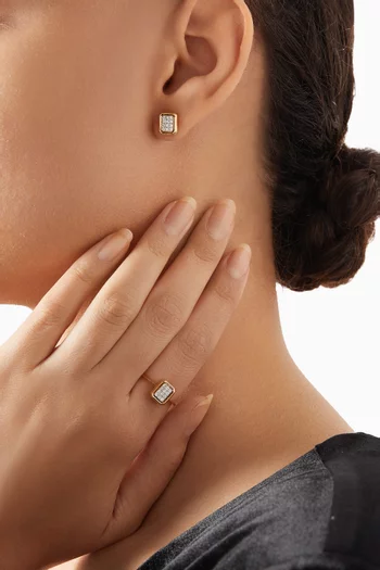 Illusion Rectangular Diamond Earrings in 18kt Gold