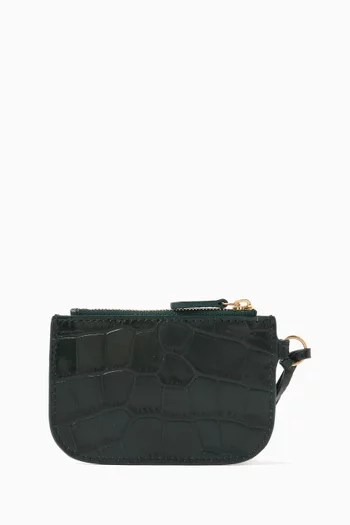 Le Cagole Coin Holder in Croc-embossed Leather