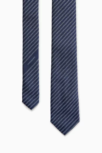 All-over Logo Tie in Silk Jacquard