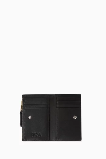 K/Signature Logo Bifold Wallet in Leather