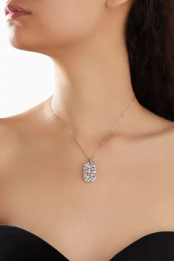 Shattered Mirror Diamond Necklace in 18kt White Gold
