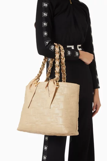 Large Shopper Bag in Leather-effect Fabric