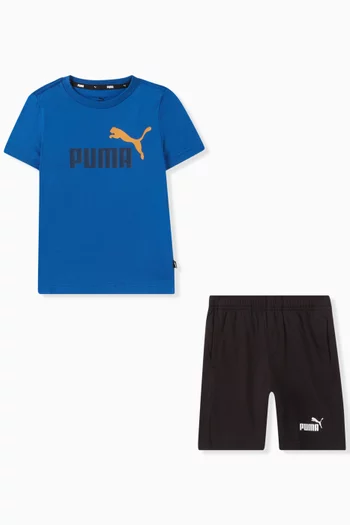 Logo T-shirt and Shorts Set in Cotton