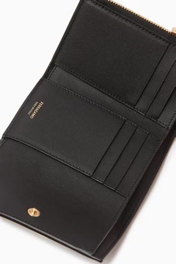 French Compact Wallet in Smooth Leather