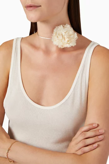 Flower Necklace in Silk Satin