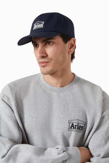 Temple Embroidered Cap in Cotton