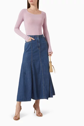 Edera Casual Maxi Skirt in Cotton