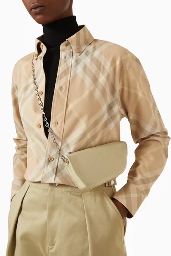 Micro Shield Shoulder Bag in Crinkled Leather