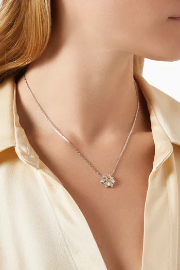 Idyllia Crystal Necklace in Rhodium-plated Metal