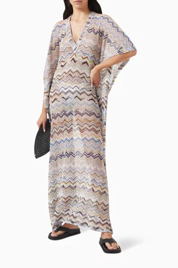 Chevron Long Cover Up Dress in Knit
