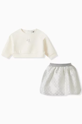 Monogram Sweatshirt & Skirt Set