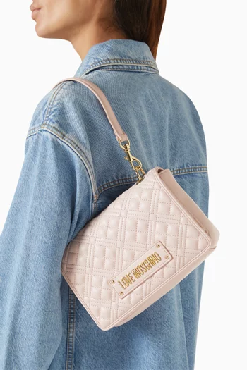 Small Shoulder Bag in Quilted Faux Leather
