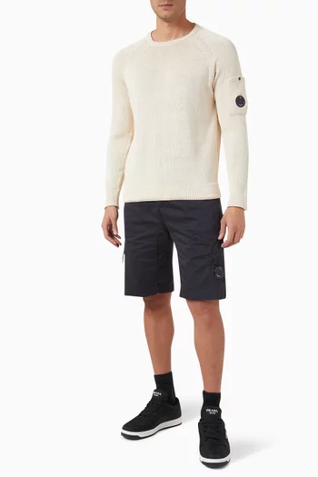 Crewneck Sweater in Compact Cotton-knit