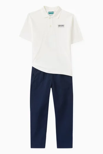 Logo-embroidered Pants in Cotton Blend