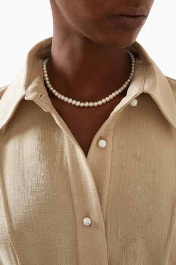 Pearl Necklace in 14ct Gold Vermeil