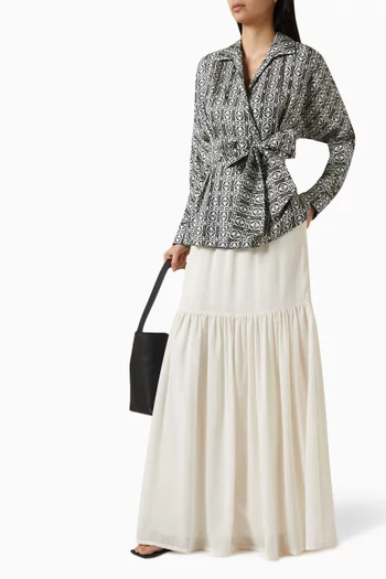 Cafila Maxi Skirt in Wool Gauze