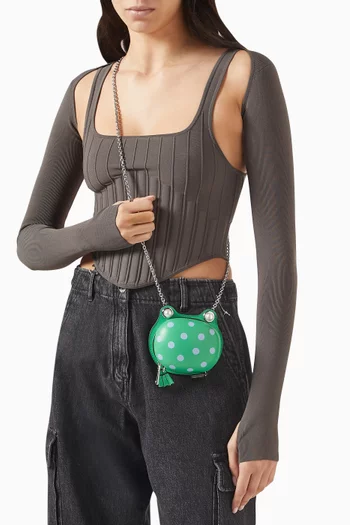 3D Frog Crossbody Bag in Leather