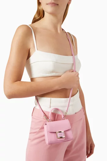 Micro Katy Crossbody Bag in Shiny Leather