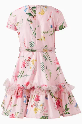 Floral Dress in Cotton Poplin